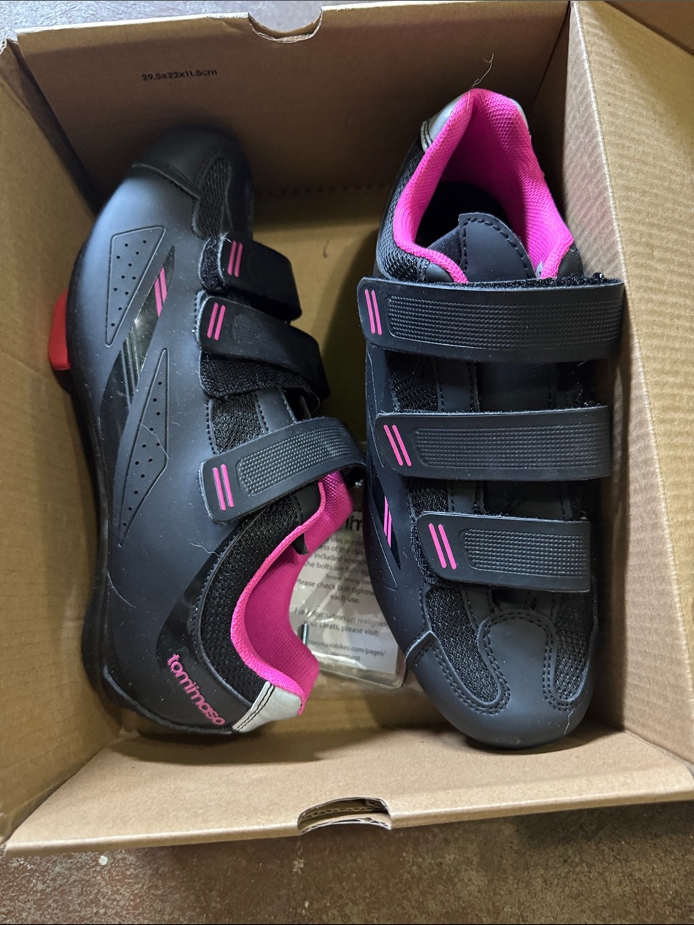 Cycling Shoes for Women — Black with Pink Accents